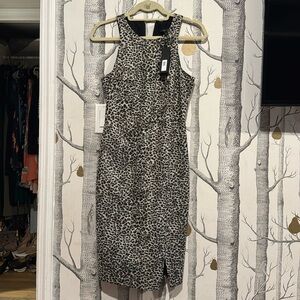 NWT Banana Republic pencil dress leopard sparkles